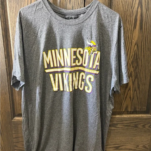Team Apparel Heather Gray MN Vikings NFL T-Shirt - Picture 1 of 3